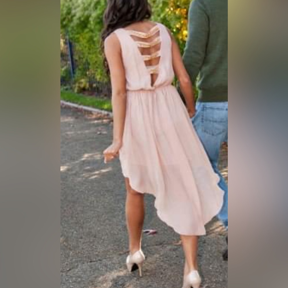 Midi dress in a Blush neutral pink color